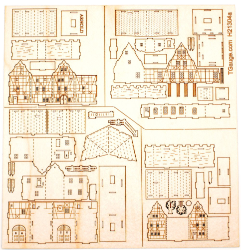 Häuserset mit Kirche